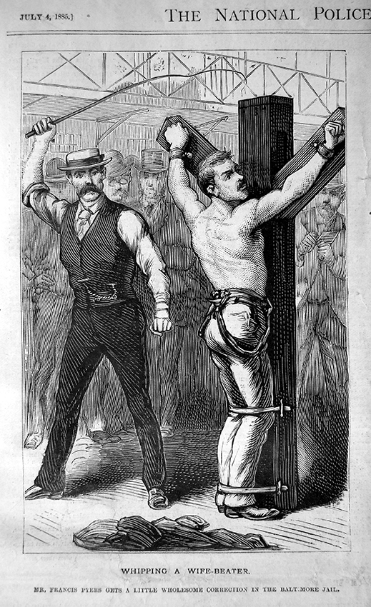 #OTD in <a href="/PoliceGazette/">Police Gazette</a> 1885: "Whipping a Wife-Beater. Mr. Francis Pyers gets a little wholesome correction in the Baltimore Jail."