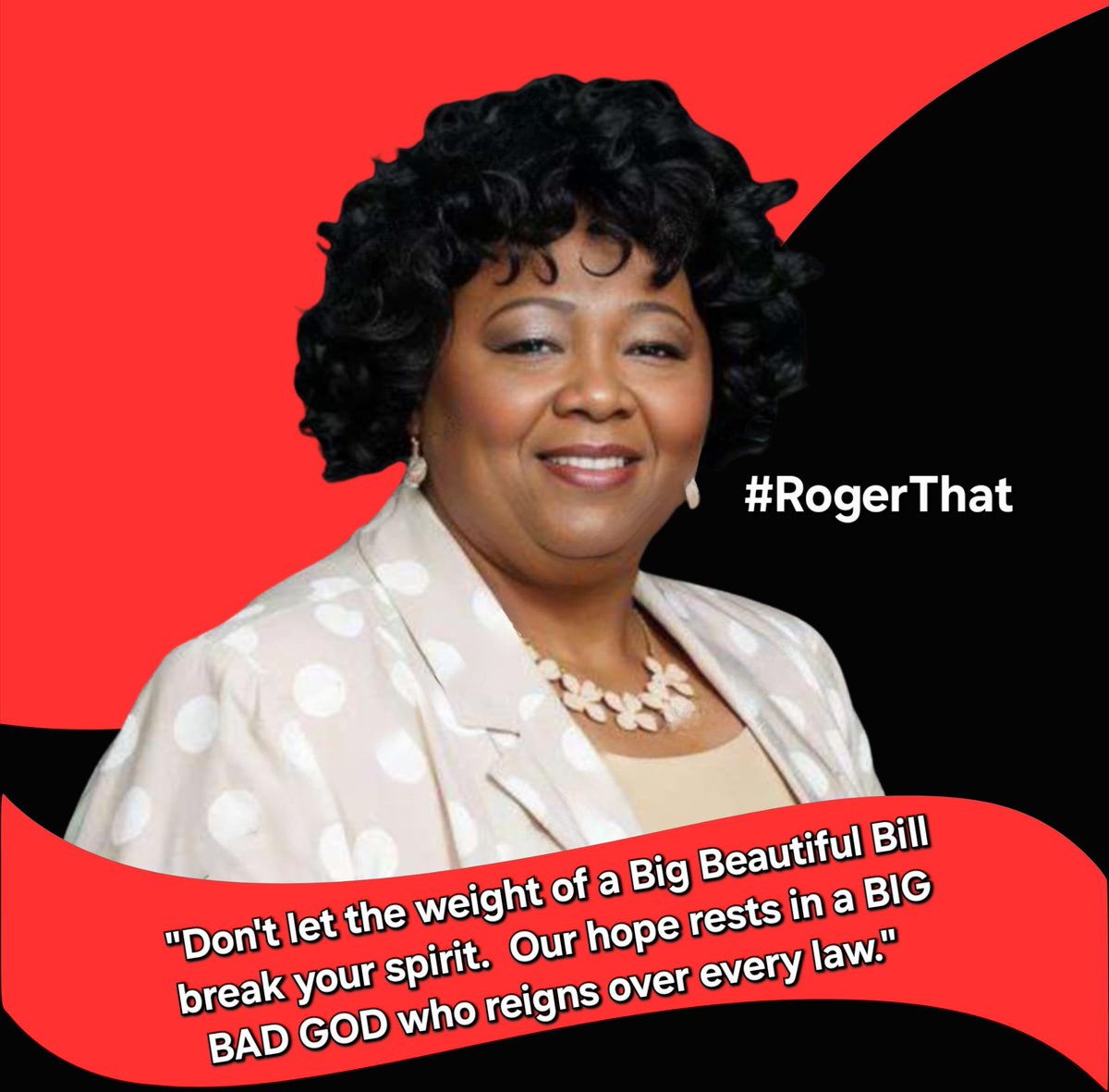 rechfoundation's tweet photo. "Don't let the weight of a Big Beautiful Bill break your spirit.  Our hope rests in a BIG BAD GOD who reigns over every law."  #RogerThat #hopeisalive #godreigns #godrules #BigBeautifulBill #BigBadGod #helpinthehouse #Solutionist #iamaningredient #justicegeneral https://t.co/tEuZQuTgq4