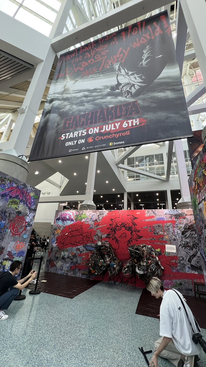 Got a picture with the creator of Gachiakuta, Kei Urana, and the graffiti designer, Hideyoshi Andou 🤩! #AX2025 #GACHIAKUTA