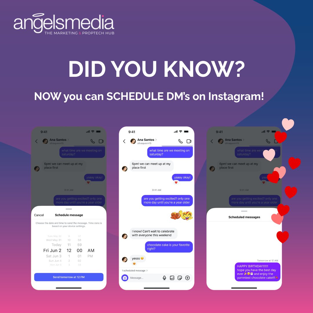 📅 Schedule DMs to send at the perfect time! 🎉 Type, hold, pick date/time, and tap send! #MessageScheduling #StayOnTop #TechTips #SocialMediaFeatures #TimeSaver