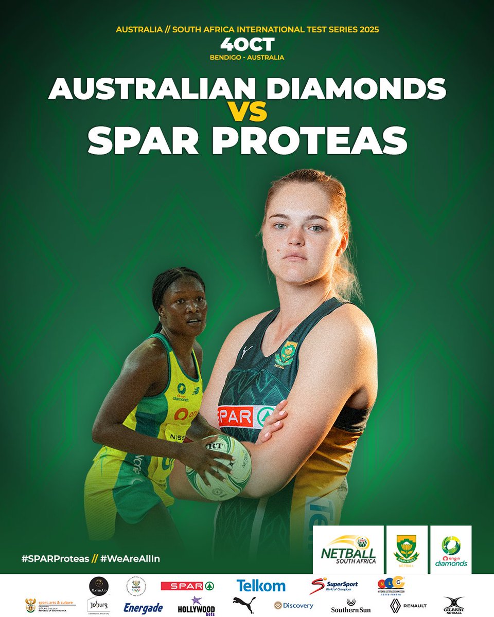 The SPAR Proteas head to Australia for a thrilling three-match series against the reigning world champions this October! The action starts on 4 October in Bendigo — stay tuned for updates on Tests two and three. 🇦🇺🆚🇿🇦

👉 tinyurl.com/2ay2dptt

#SPARProteas #WeAreAllIn
