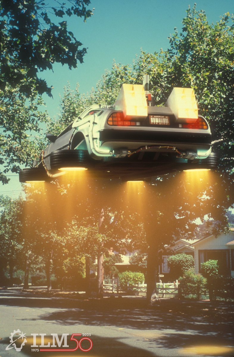 ILMVFX's tweet image. 40 years ago, Back to the Future roared into cinemas at 88MPH! Explore some behind-the-scenes selects of the DeLorean time machine miniature built by ILM, featuring camera operator Ray Gilberti, and model makers Ira Keeler and Steve Gawley.