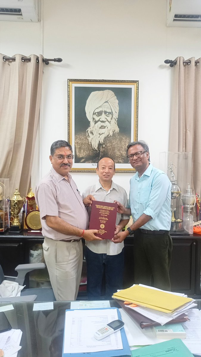 My Post-Doctoral student, Dr. KS Luckyson James, submitted his post-doc thesis to ICSSR under my supervision. He presented one copy of his thesis  to the Principal of Ramjas College, Prof Ajay Arora. Perhaps, the first post-doctoral student from Ramjas College of ICSSR.
