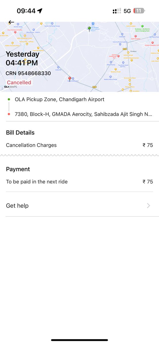 sherinpylan's tweet photo. Yesterday I booked a cab through @Olacabs in Chandigarh. After boarding the cab driver drove and stopped in middle of highway, driver threatened to deboard me andForced me to cancel and go without the app. they charges cancellation charge and no investigation.Says driver is right https://t.co/XeaC2sbu6t