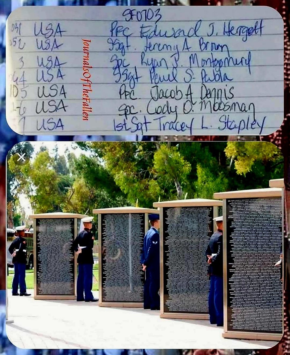 Patriots let us Honor the Fallen that gave their all on this day July 3rd during the Global War On Terror . 
May they all Rest in Peace!
SemperFidelis,
ECasas 
#V1P92
#JOTF4482
#neverforgotten7052 #USA  #JournalsOfTheFallenFortyFourThousand 
#TheNamesofTodaysFallen