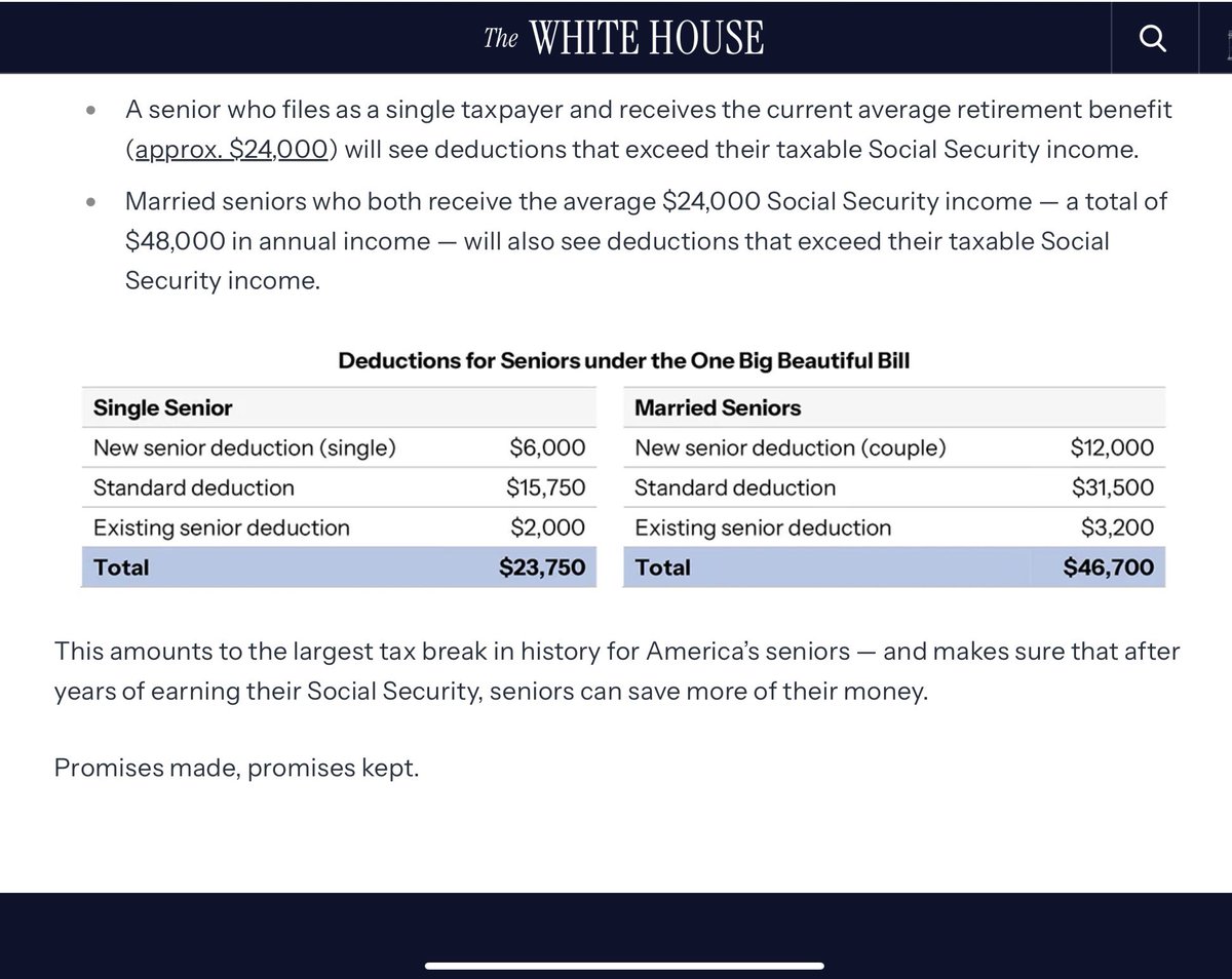 PB (@peebee3981) on Twitter photo <a href="/WallStreetApes/">Wall Street Apes</a> It is misleading and technically incorrect to say no tax on Social Security. The BBB merely adds a temporary (4 year) additional deduction for seniors of $6,000. They cannot change SS taxes via reconciliation because of the Byrd Rule—(Grok): “The rule explicitly states that <a href="/WallStreetApes/">Wall Street Apes</a> It is misleading and technically incorrect to say no tax on Social Security. The BBB merely adds a temporary (4 year) additional deduction for seniors of $6,000. They cannot change SS taxes via reconciliation because of the Byrd Rule—(Grok): “The rule explicitly states that