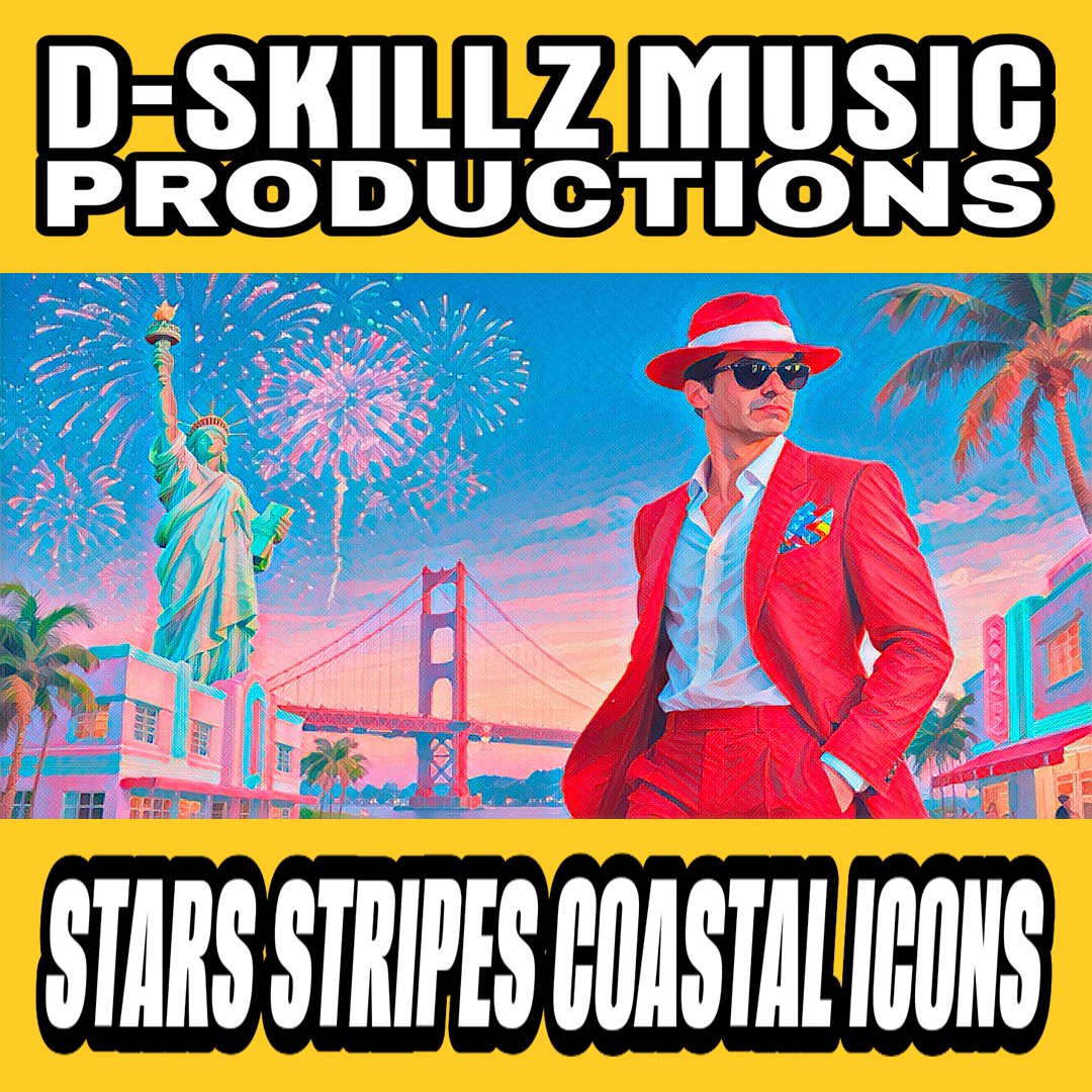 Celebrate freedom coast to coast! My new luxury painting unites the Statue of Liberty, Golden Gate Bridge &amp; Miami Art Deco in a cinematic 4th of July tribute. 🇺🇸 Own a piece of iconic America: D Skillz Music Productions
#4thofjulyart #luxuryart #statueofliberty #goldengatebridge