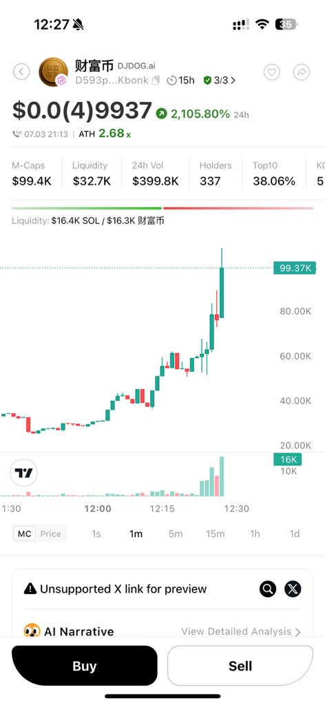 0129_0729's tweet photo. 👀: $财富��� (财富币)
📖: Wealth coin uses a gold coin and '财富' to narrate a wealth symbol, aiming to attract investors. Rooted in traditional wealth imagery, it blends with crypto to evoke prosperity. Though lacking complexity, its simple name and image may gain attention in wealth-seeking crypto communities.
💰: 98.8K / 💦: 32.7K
🚀: Raydium
🚨: 12:27:53 (04/07/2025)

Click link to check in DJDOG App
https://t.co/M8J8b3f3i0
My Invite Code: 629D9F3F