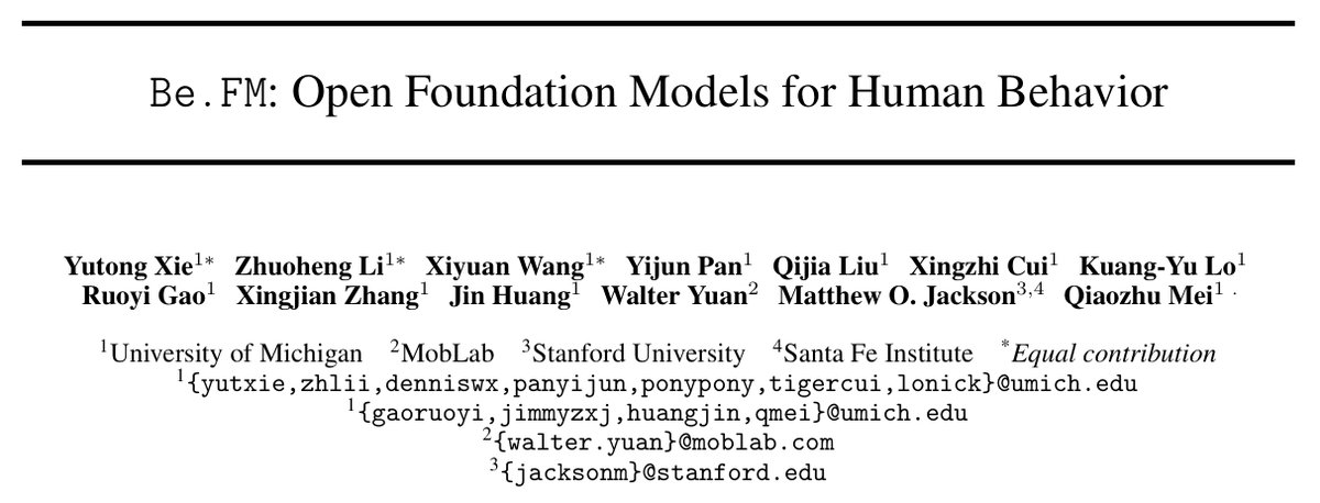 yutxie's tweet image. What if AI could help us unlock deeper insights into human decision-making? 🤔 

Excited to introduce Be.FM! We&apos;re exploring the untapped potential of foundation models to understand human behaviors.
🔗 arxiv.org/pdf/2505.23058 

#BehavioralScience #AI #Behaviors