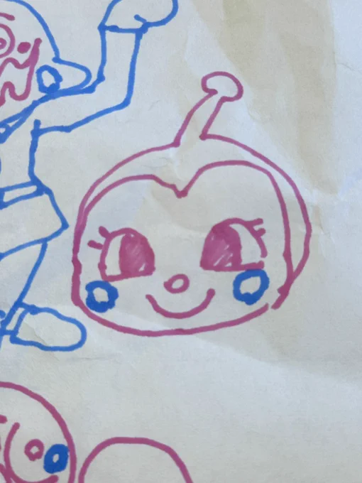 夫が描いたドキンちゃん、娘に修正される。