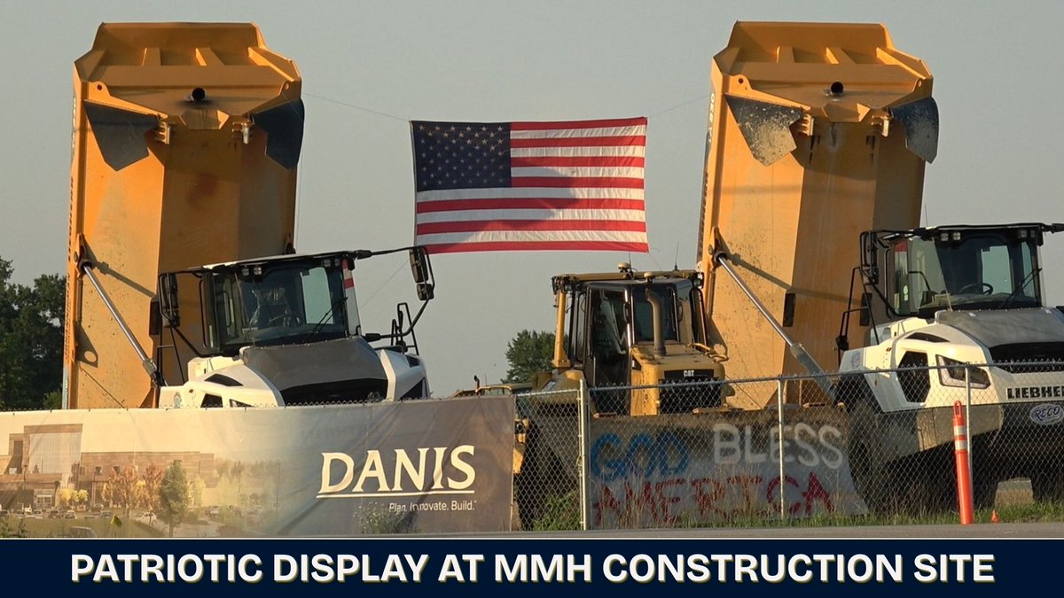 A construction crew at the new Margaret Mary Health site is flying the USA flag over the holiday weekend!

Here's what it looked like last year:  812noww.com/post/construct…