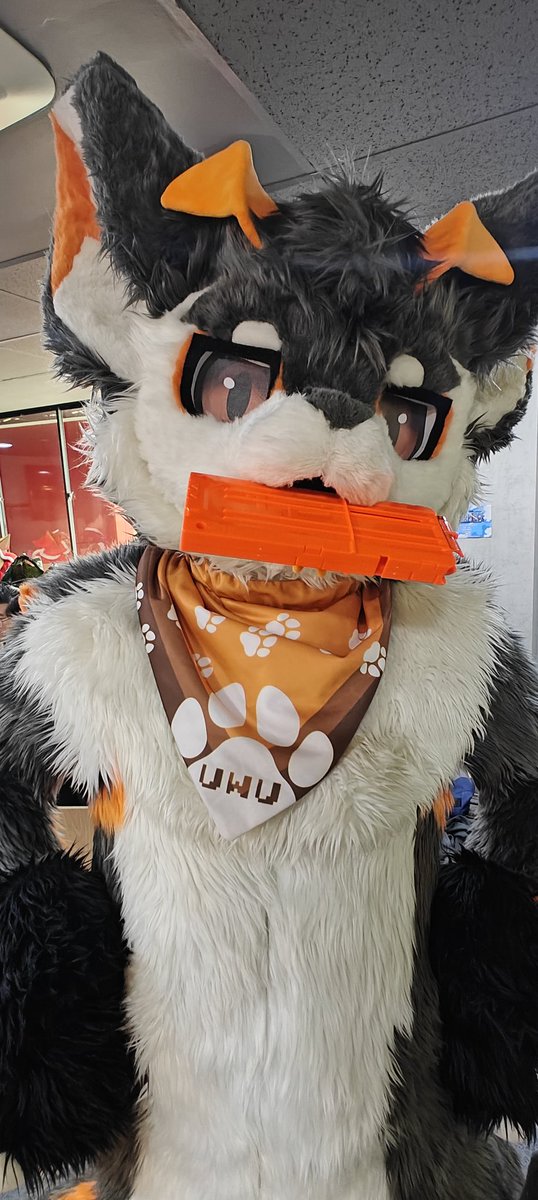 Look! A rectangule Oren! Can I eat it? 😋😋

#FursuitFriday #FursuitEveryday #fursuiter #fursuiting #fursuit #Furry
