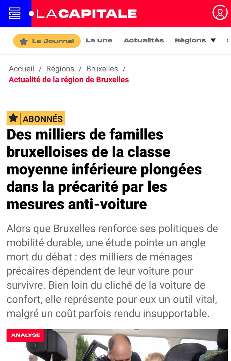 32 000 ménages sacrifient des besoins essentiels pour garder leur voiture selon une étude du BSI. 

❌ Certaines politiques anti-voitures ont aggravé les inégalités ! 

➡️ La dépendance automobile révèle aussi une offre de transports encore inadaptée dans certains quartiers.