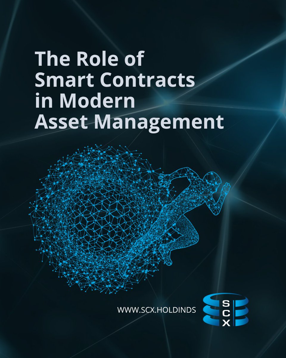 SCX_Holdings's tweet photo. In asset management, #SmartContracts can help facilitate processes such as transaction execution, compliance monitoring, and record-keeping. Their automated nature may contribute to greater consistency and transparency, while also reducing the likelihood of processing errors. https://t.co/wJ5AOmSUG5