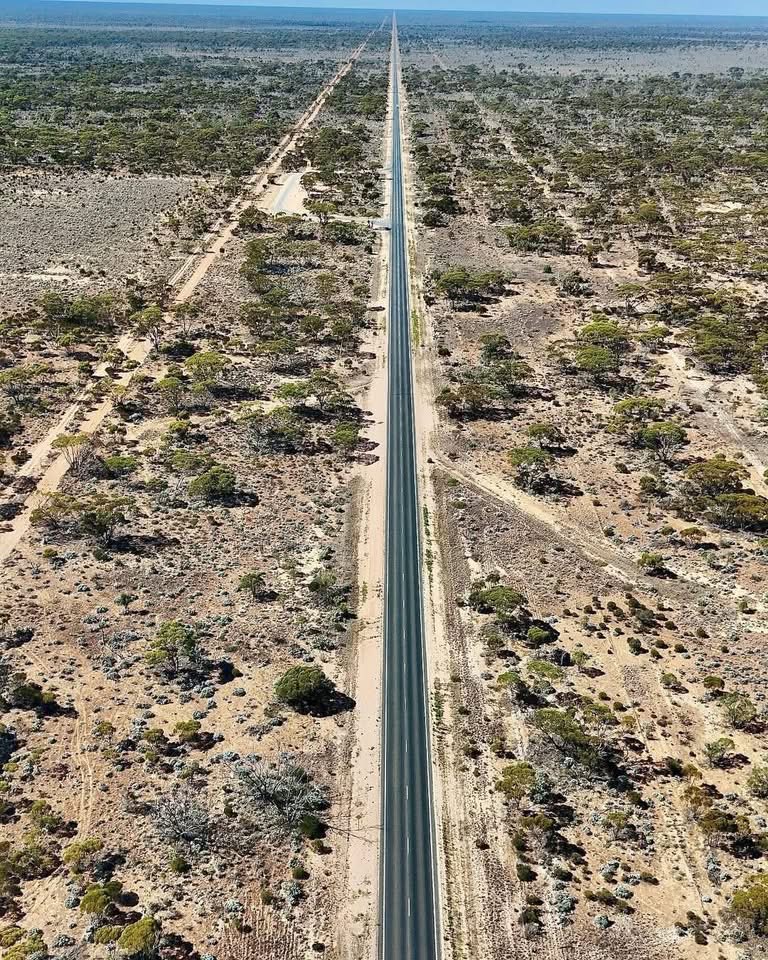 Australia 

146 km of perfectly straight road