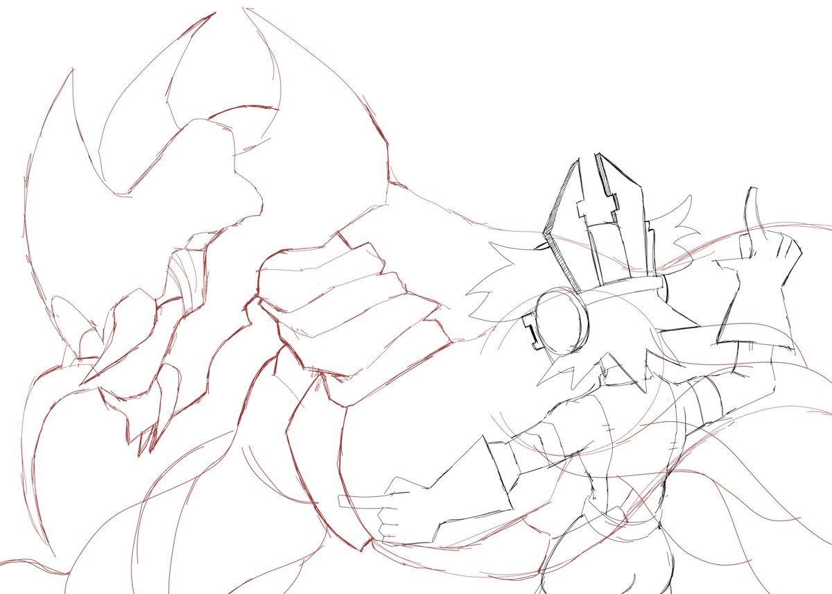 AVirtuous_Saint's tweet image. Im never finishing this particular doodle
A heroine and a villainous monster
