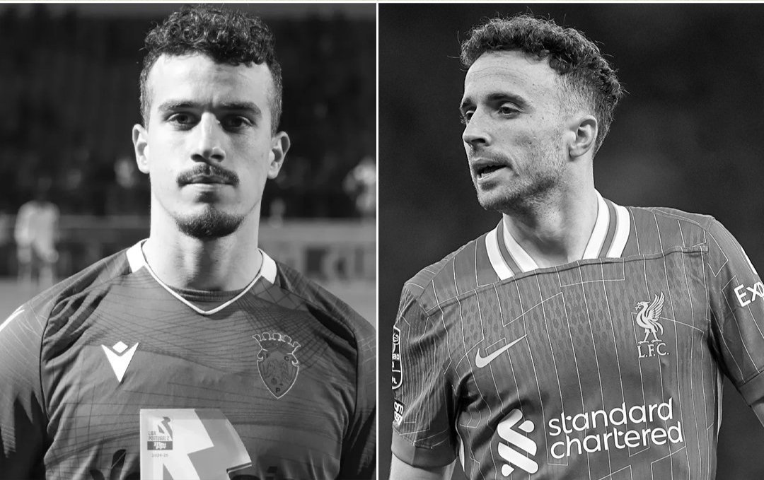 eSportsFansClub's tweet photo. 🕊️ Sad times for football.
We mourn the tragic loss of Portugal & Liverpool star Diogo Jota, his brother, and Nigerian legend Peter Rufai.
Gone too soon, but never forgotten.
With love from all of us at Excellent Sports Fans Club. 🖤⚽ #RIPLegends #FootballMourns https://t.co/6sXtmgPSoZ