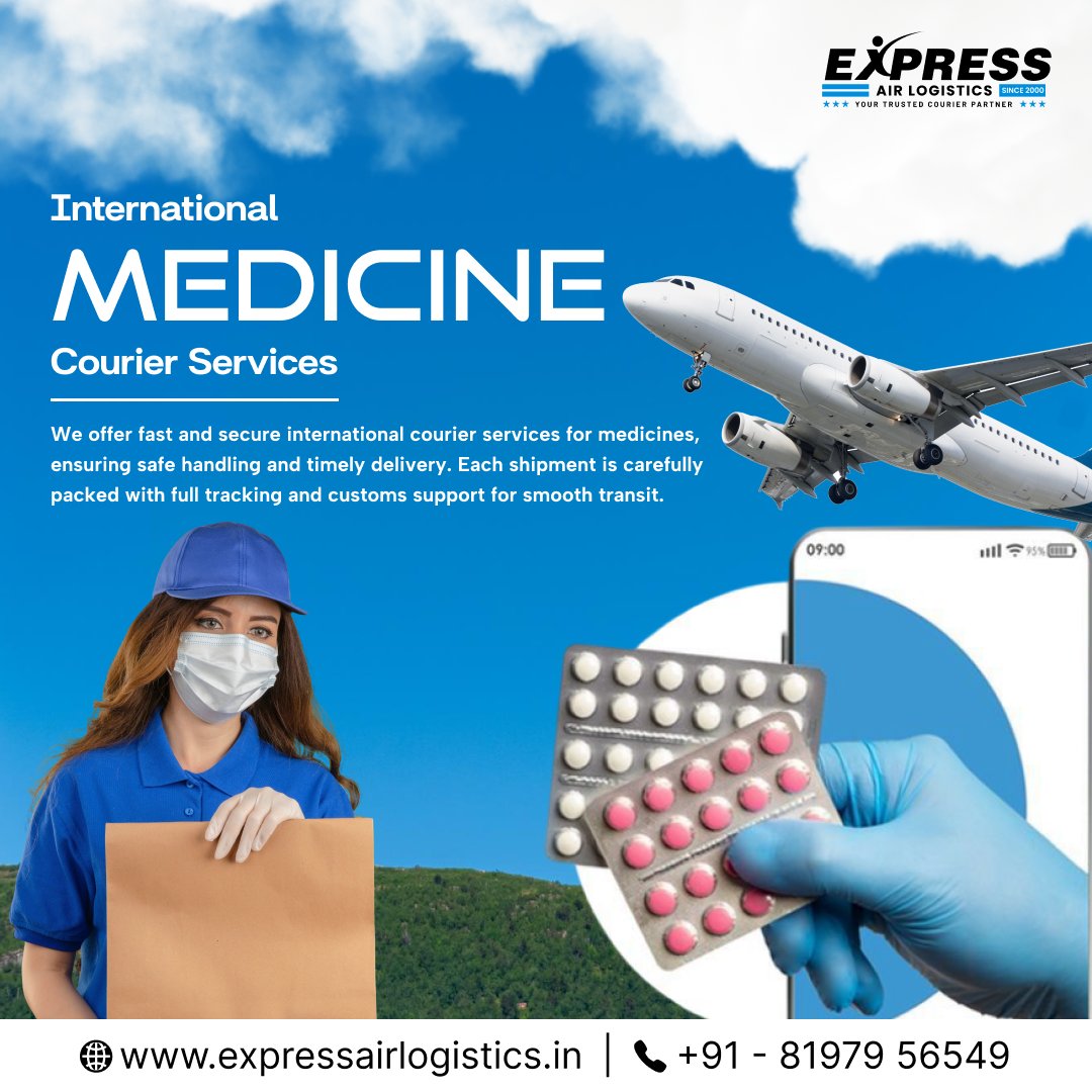 expressairlogis's tweet image. Need to send medicines overseas? 💊
Express Air Logistics ensures safe, fast &amp;amp; fully tracked international delivery.
Reliable, secure &amp;amp; customs-ready! 🌐
📞 +91-81979 56549 | expressairlogistics.in
#MedicineCourier #ExpressLogistics #PharmaDelivery #GlobalShipping