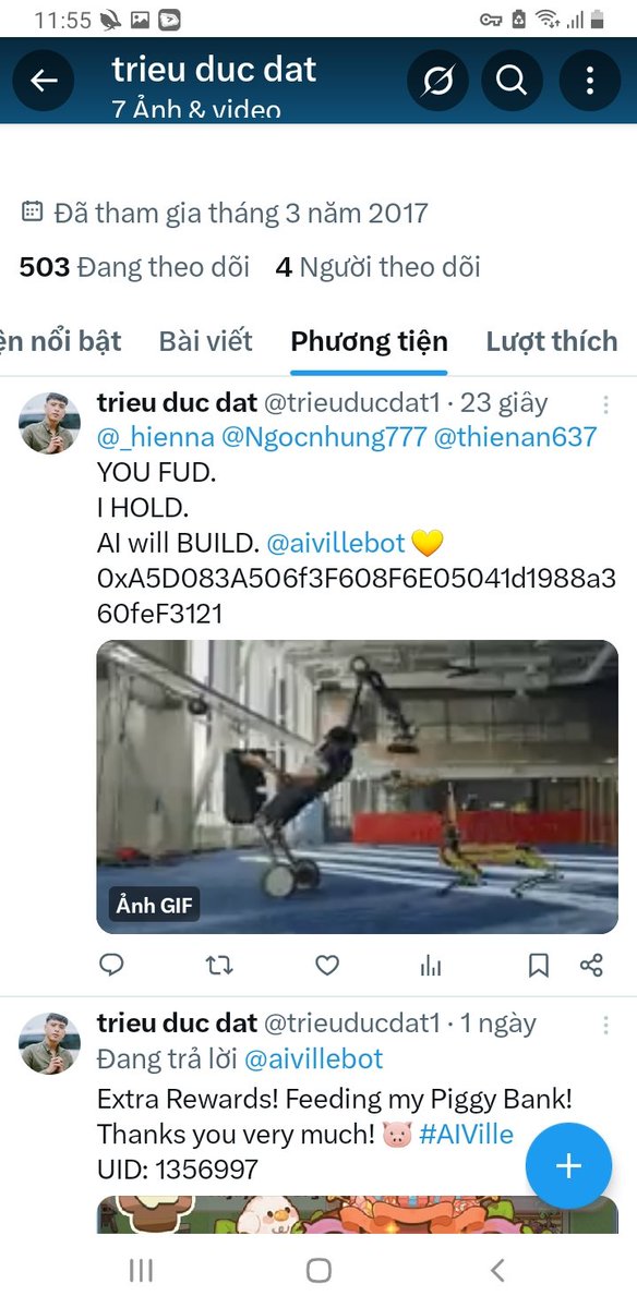 trieuducdat1's tweet photo. @aivillebot BSC: 0xA5D083A506f3F608F6E05041d1988a360feF3121                                                                         UID: 1356997                                            https://t.co/CW448Q4OYD https://t.co/SNpHHfoRPo