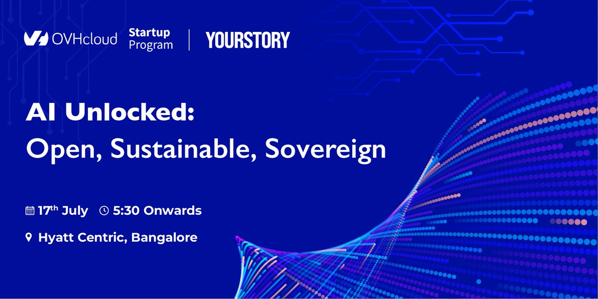 OVHcloud_APAC's tweet image. 🎉 Celebrating 10 years of the @OVHcloudStartup Program!
We are partnering with @YourStoryCo to bring AI Unlocked: Open, Sustainable, Sovereign to Bangalore, a space for startups, VCs, and tech leaders to connect and collaborate.
What you can expect:
1. 3 startups from…