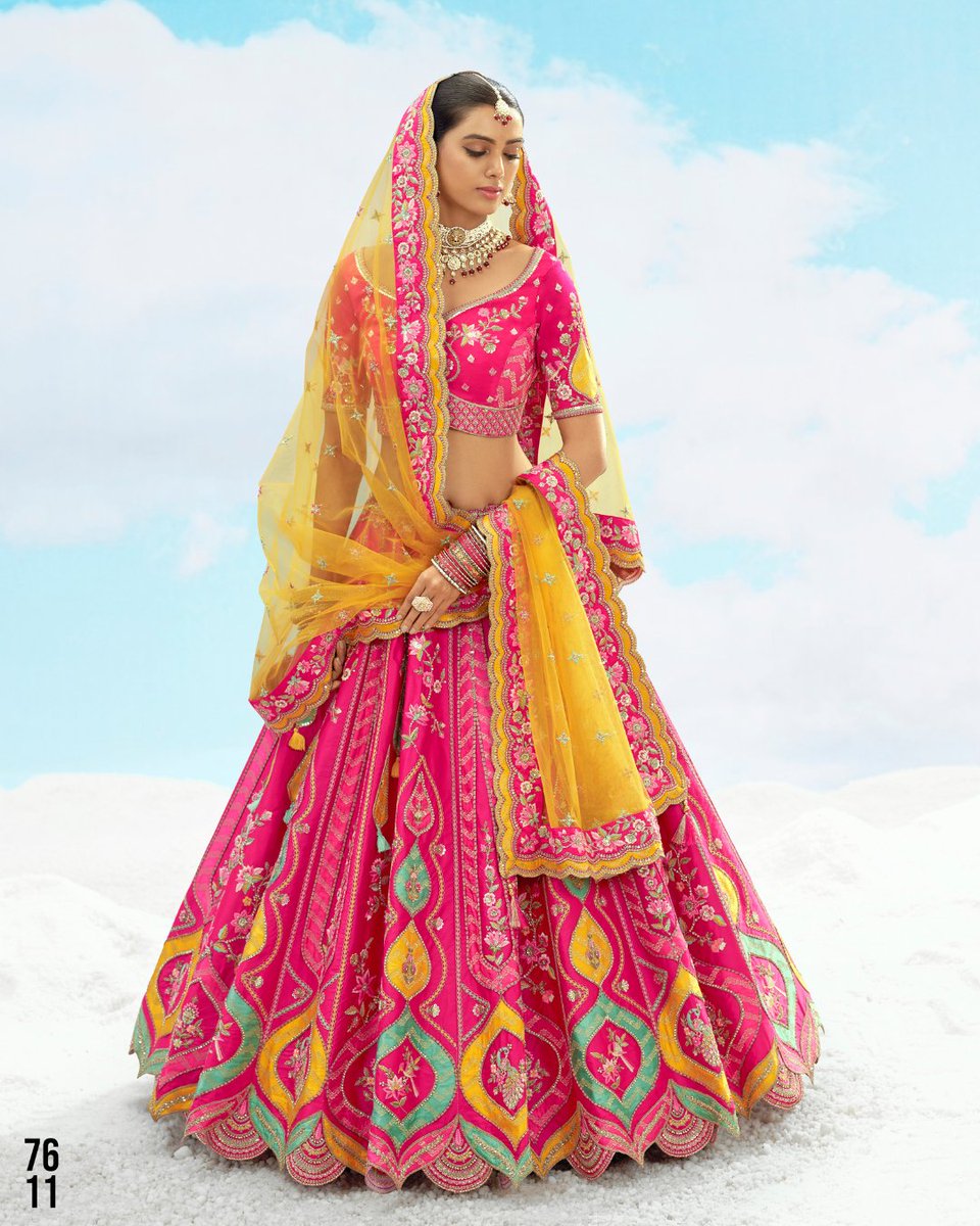 POV: You walk in wearing THIS lehenga, and the world stops.💫
Bold. Bright. Beyond beautiful.
A color combo that rewrites every bridal rulebook.
#ColorOfQueens #PowerInPink