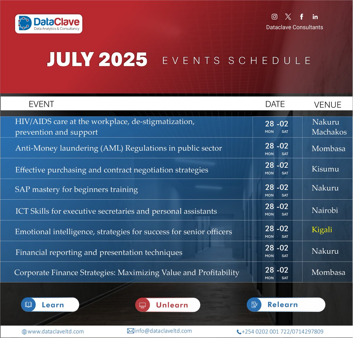 DataclaveC's tweet image. Aiming to advance in July?  With our professionally led trainings in finance, communication, leadership, and other areas, you can explode into growth!   Let&apos;s make this a time for you to learn and grow.
check our website at dataclaveltd.com and reserve your slot...