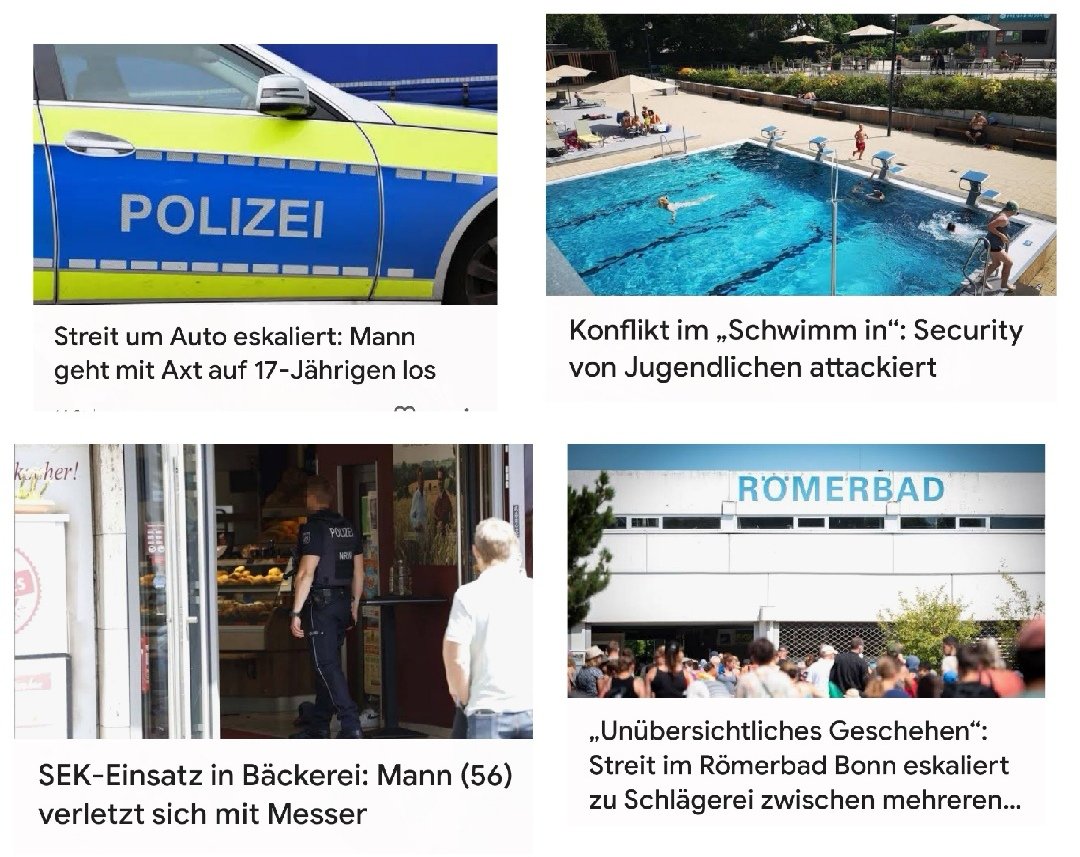 Ine_327's tweet photo. Morgen☕
Was war noch so los..
In Wittmund gab's auch einen #Axtangriff, im Gevelsberger Freibad wurde einer von der Security zusammengeschlagen, in einer Bäckerei in Fröndenberg fuchtelte ein Mann mit einem Messer rum, das SEK musste kommen und im Römerbad in Bonn wurde sich heftig geprügelt.
Wir haben Zustände..
