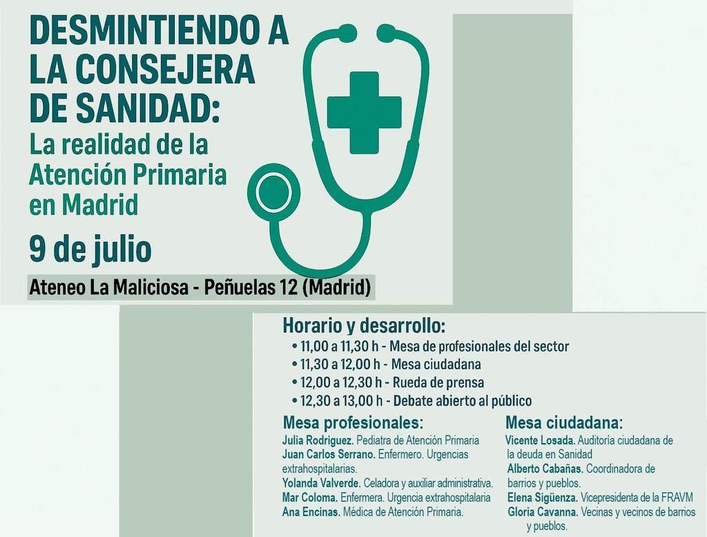 Vamos a desmentir sus mentiras....acude
#SanidadPública