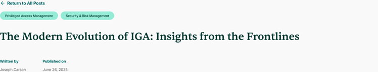 ServeCorr's tweet image. Modern IGA is no longer just about compliance.

Discover the latest trends, real-world challenges, and practical steps to modernize your IGA program.

lnkd.in/dB6m7E7w

#Segura #FearlessFuture #Cybersecurity #IGA #IdentityGovernance #PAM

corrserve.co.za