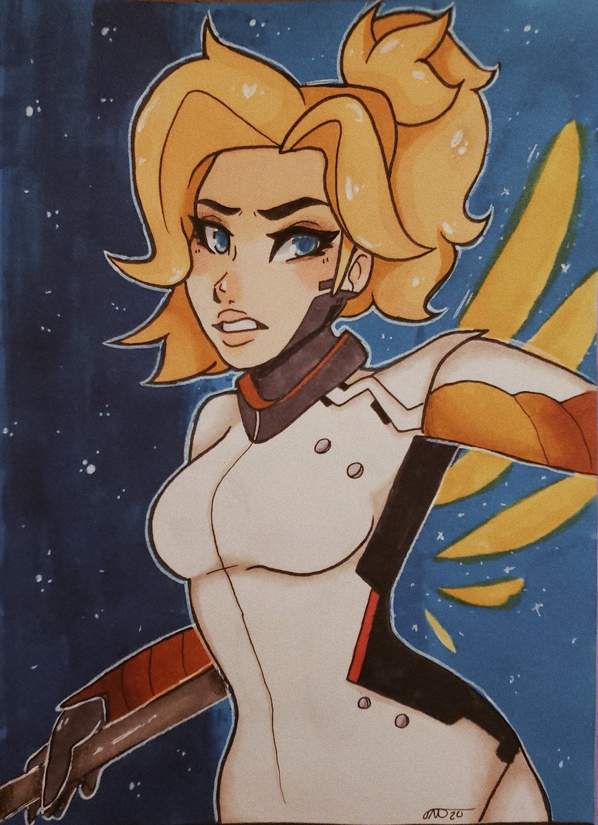toxifix's tweet image. Battle Angel 💥🪽 I did this in 2020! #mercyoverwatch #overwatchfanart
