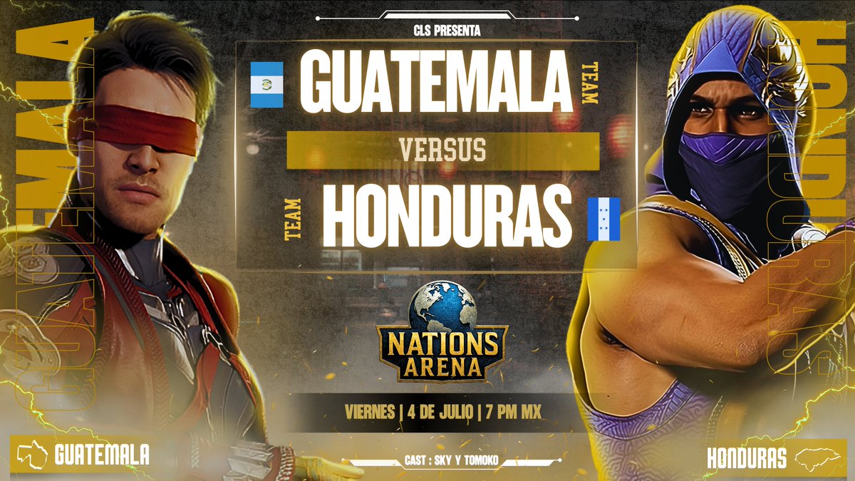 Este viernes, CLS Latam presenta "Nations Arena" un lugar donde los diferentes paises de latinoamerica puedan pelear entre si en un 5 vs 5 pactado, este viernes 7 pm hora mx por el twitch de <a href="/Mrr__Sky/">TLR | SKY</a> "mrr_sky" Honduras se enfrentara a Guatemala 

<a href="/AEesport19000/">Æ Team</a> <a href="/EsportsToxyk/">Toxyk_eSports</a>