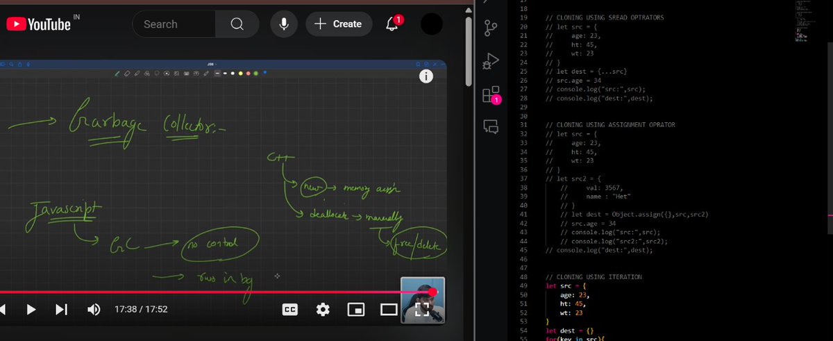Het836's tweet photo. Day 29 of #100DaysOfCode 

Learning: Object cloning and garbage collection (#49)

(Note: I follow this playlist: https://t.co/3x2Qk6FASu )
#WebDevelopment 
#makeEveryDayBetter
#100daysofcoding
#100DaysOfCode
#CodeNewbie
#CodingChallenge
#LearnToCode
#DeveloperJourney
#Programming https://t.co/nBtGt5nD7M