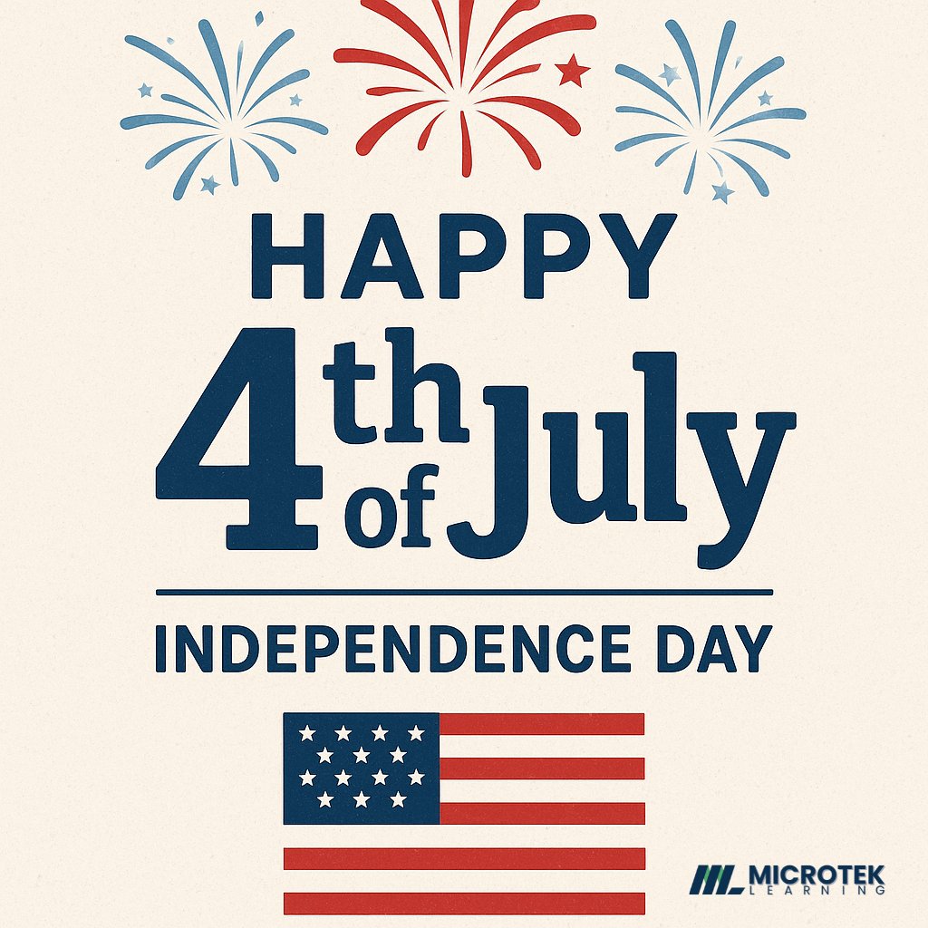 MicrotekLearn's tweet image. 🎆 Happy 4th of July! 🇺🇸

Let’s honor the sacrifices, cherish our freedom, and stand united in the spirit of liberty.

🎇 Wishing everyone a safe, joyful, and proud Independence Day!

#FourthOfJuly #IndependenceDay #USA #ProudToBeAnAmerican #4thOfJuly2025