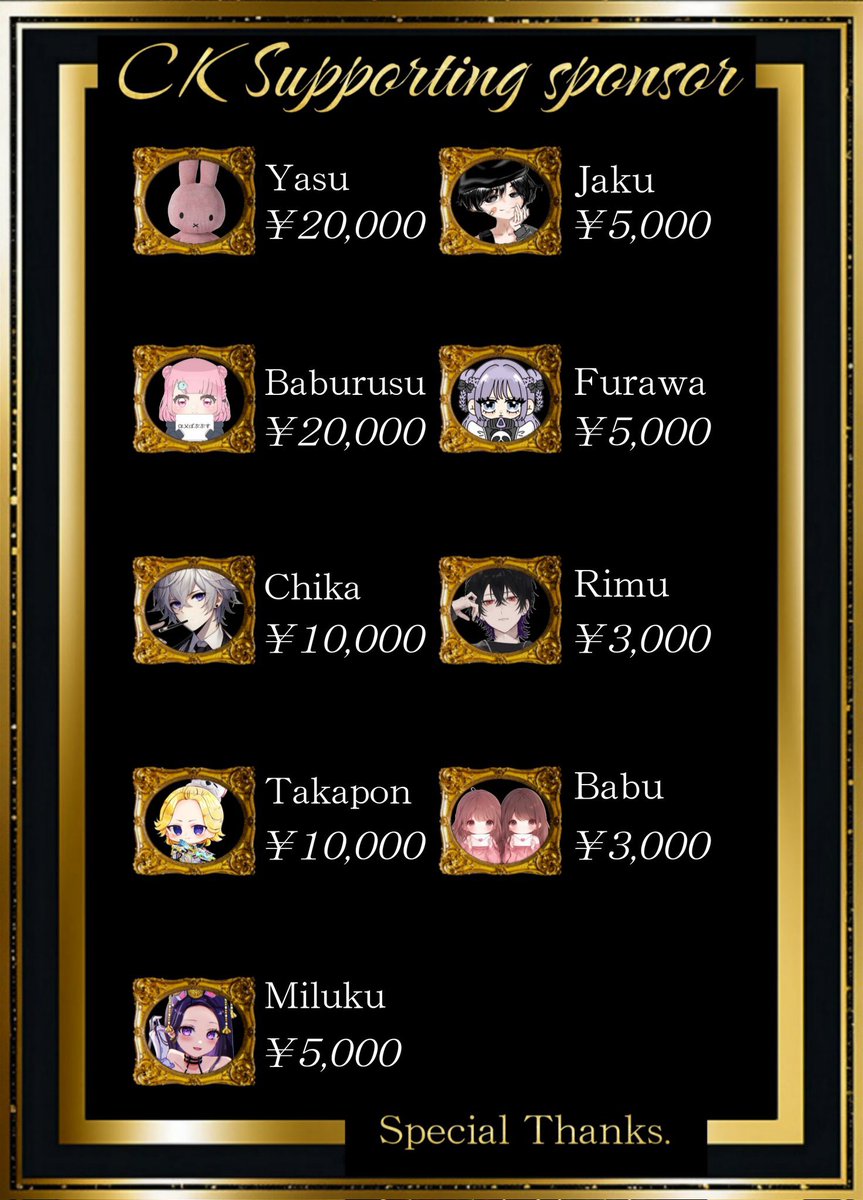 👑

      7月度 【応援スポンサー 協賛額】

        7月度 内戦回数 【週2回＋α】

        ① 毎週 ㊏ 22:00～24:00
        ② 昼内戦   12:15～13:00

         ＋αで深夜内戦検討中🫶🏻

          よろしくお願いします✨

👑