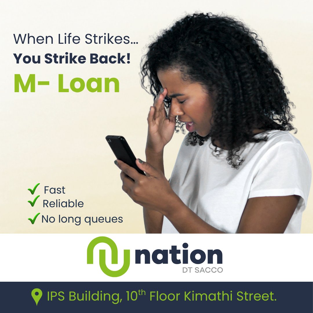 Emergency knocking? Mama needs milk, or that bulb just went off?
Don’t panic, apply for a mobile loan and sort it out in minutes.
Dial * 882# or visit the Nation Sacco app to apply.
Call 07 09 003 000 for more information
#MoneyOnTheMove #SmartSavingSmartLiving