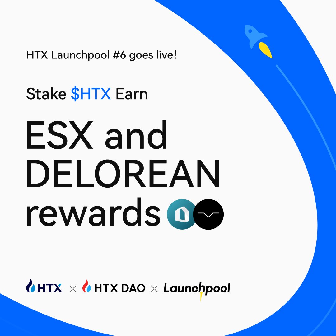 🚀 HTX Launchpool Phase 6 is Officially LIVE!

HTX is back with another high-reward opportunity! In this new phase of Launchpool, users can stake $HTX to earn dual mining rewards in $ESX and $DELOREAN — two promising projects shaping the future of Web3.

Whether you’re a seasoned