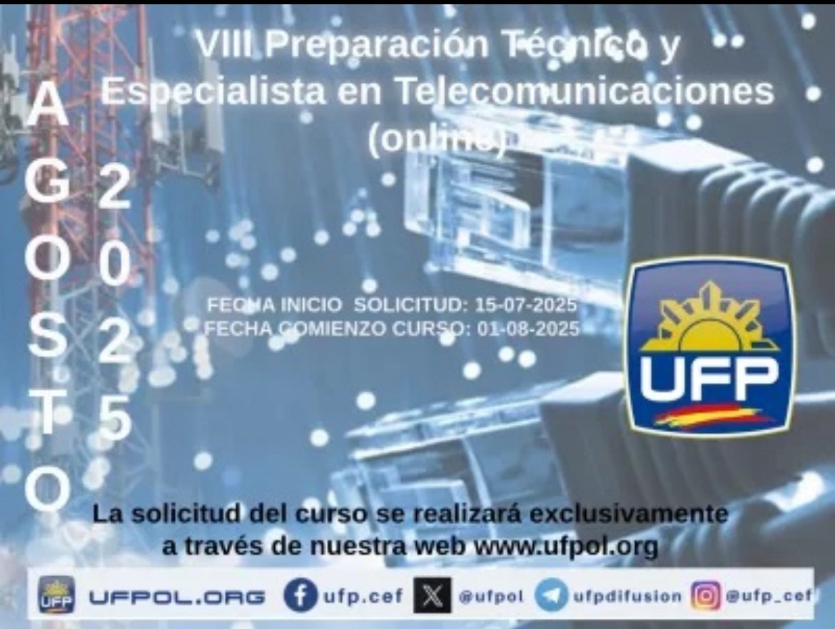 FORMACIÓN UFP

✅MATRÍCULA cursos de formación programados para el MES DE AGOSTO: on line y  formarán parte de tu expediente personal.

✅Accede con nosotros a todas las especialidades: UIP, Caninos, TEDAX, helicópteros… Cursos solo para afiliados.

✅Y si quieres ascender:
1)