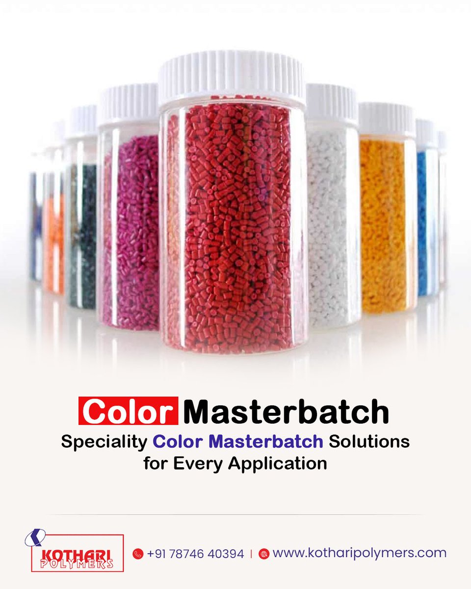 KothariPolymers's tweet photo. Kothari’s Color Masterbatch solutions are tailored to enhance appearance, strength, and value, no matter the application.

Website: https://t.co/viyB3t16aU
Contact No: 78746 40394
.
.

#KothariPolymers #kothari #masterbatches #polymersolutions #plasticinnovation #colormasterbatch https://t.co/lmvZ1D1zwA