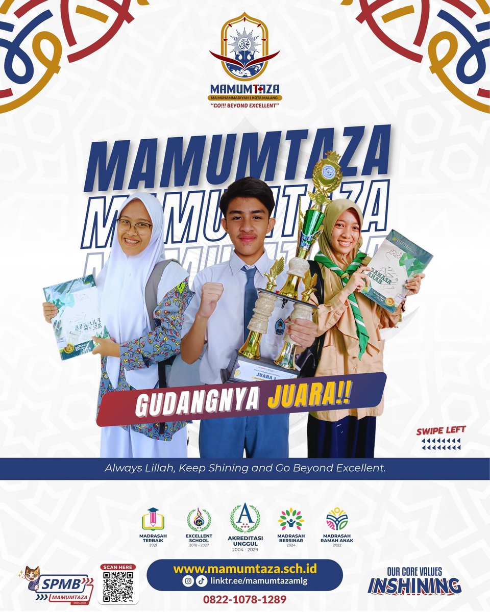 MAMuhammadiyah's tweet photo. Hallo Mumtazun👏👏

Pengen Jadi Juara? Ya Mamumtaza!!🎉🎉
.
Always lillah, Keep Shining and Go Beyond Excellent.
.
#mamuhammadiyah1mlg #mamumtazamalang #madrasahlebihbaiklebihbaikmadrasah👏 #madrasahramahanak #madrasahberdaya #madrasahunggul #madrasahunggulkotamalang #malanghits https://t.co/IVMURTHt3H