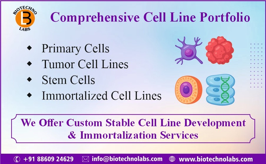 BTL Biotechno Labs Pvt Ltd (@biotechnolabs) on Twitter photo 🔬 Advancing Cell-Based Research with BTL Biotechno Labs Pvt Ltd
📩 Reach out to us at info@biotechnolabs.com to explore our extensive cell lines product range.
#CellLines #StemCells #TumorResearch #StableCellLines #BiotechResearch #DrugDiscovery #CustomCellLineDevelopment 🔬 Advancing Cell-Based Research with BTL Biotechno Labs Pvt Ltd
📩 Reach out to us at info@biotechnolabs.com to explore our extensive cell lines product range.
#CellLines #StemCells #TumorResearch #StableCellLines #BiotechResearch #DrugDiscovery #CustomCellLineDevelopment