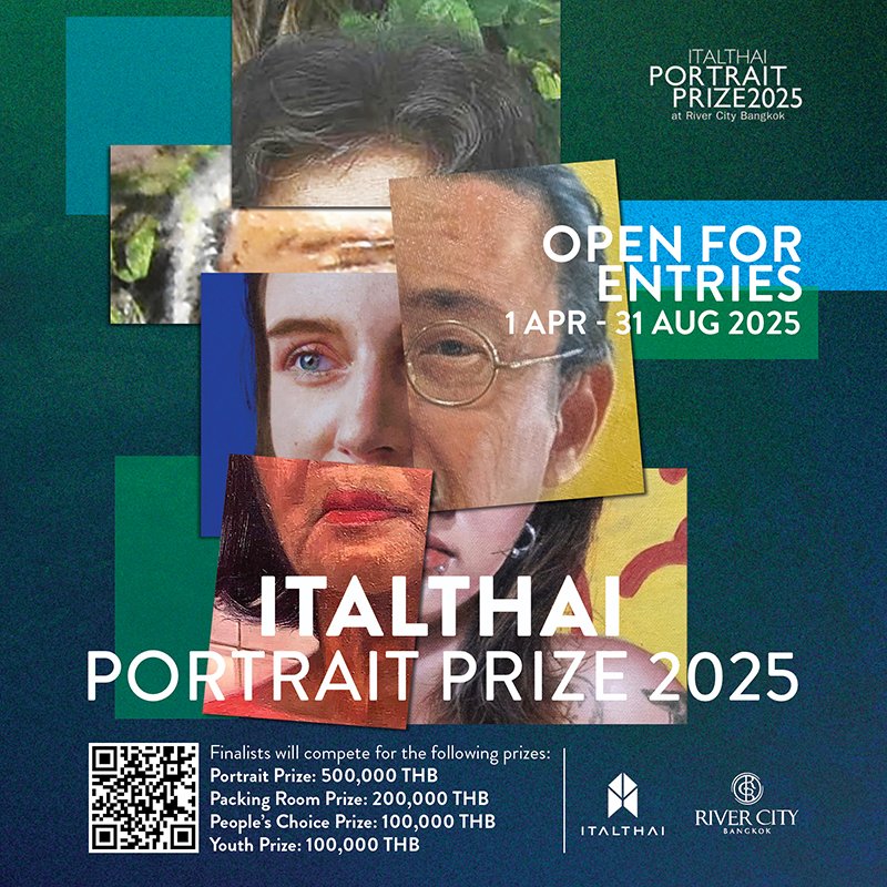 กลุ่มบริษัทอิตัลไทย ร่วมกับ ริเวอร์ ซิตี้ แบงค็อก ขอเชิญผู้สนใจ ส่งผลงานเข้าร่วมการประวดวาดภาพพอร์ตเทรต "Italthai Portrait Prize 2025" ภายใต้ธีม "LIFE: Growth, Dream, and Failure" ชิงเงินรางวัล contestwar.com/contest/17958
