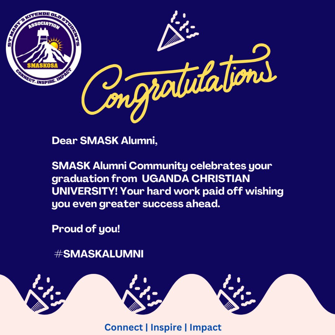 smaskosa's tweet image. Celebrating our amazing SMASK Alumni on your graduation from @UCUniversity ๐ Your hard work and dedication have paid off.
Wishing you even more success ahead. Weโre so proud of you!
๐ #SMASKALUMNI #ConnectInspireImpact