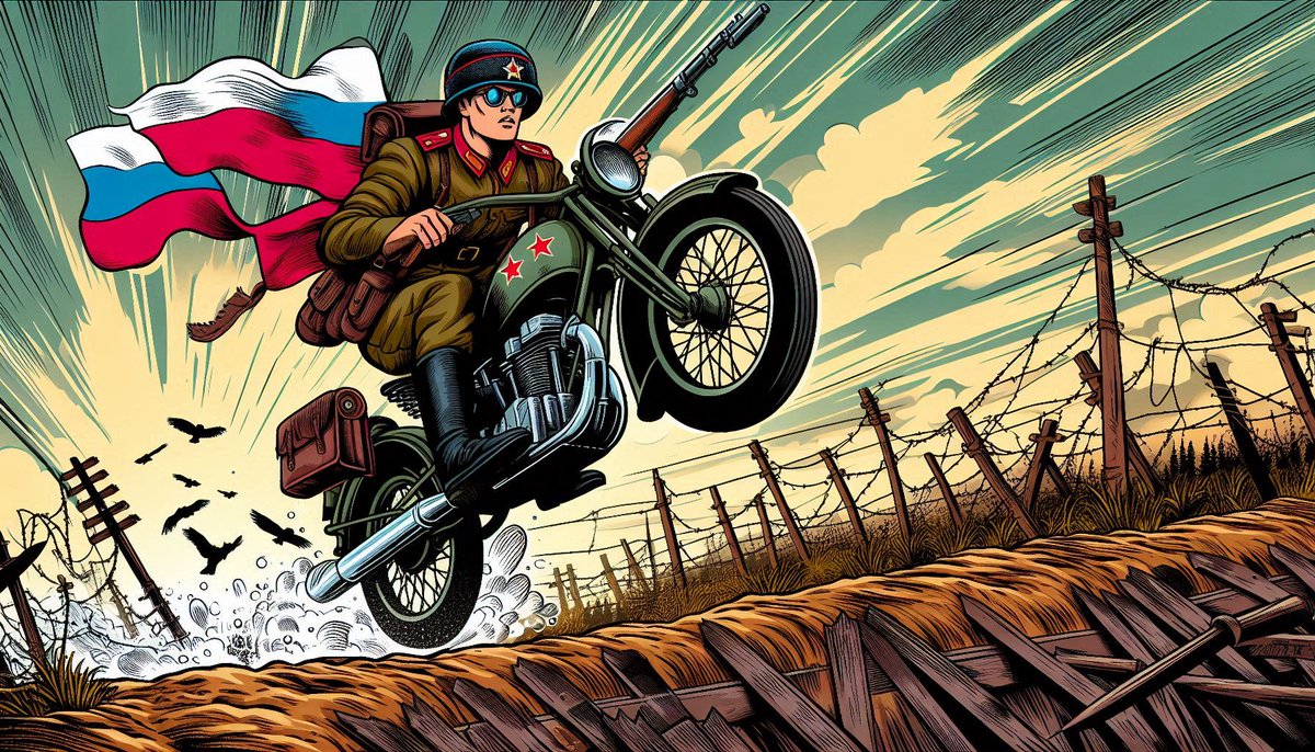 Over the course of the war in #Ukraine since 2022, it has been possible to observe how Ukraine &amp; Russia have learned &amp; adapted. Recently, a Russian adaptation has emerged that I want to examine through the lens of potential failed adaptations: motorcycle assaults.