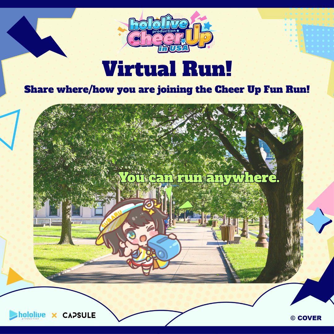 ou_en_event_usa's tweet image. 🏃Virtual Run is open!
Can’t join in LA? Run anywhere, your way.
Park, trail, or treadmill — just vibe.
Green everywhere, good vibes only.
Let’s see your Cheer UP run!
@oozorasubaru
🎟️ Sign up for the Fun Run now:: reurl.cc/DqEgz5
#hololiveCheerUP #hololiveFunRun…