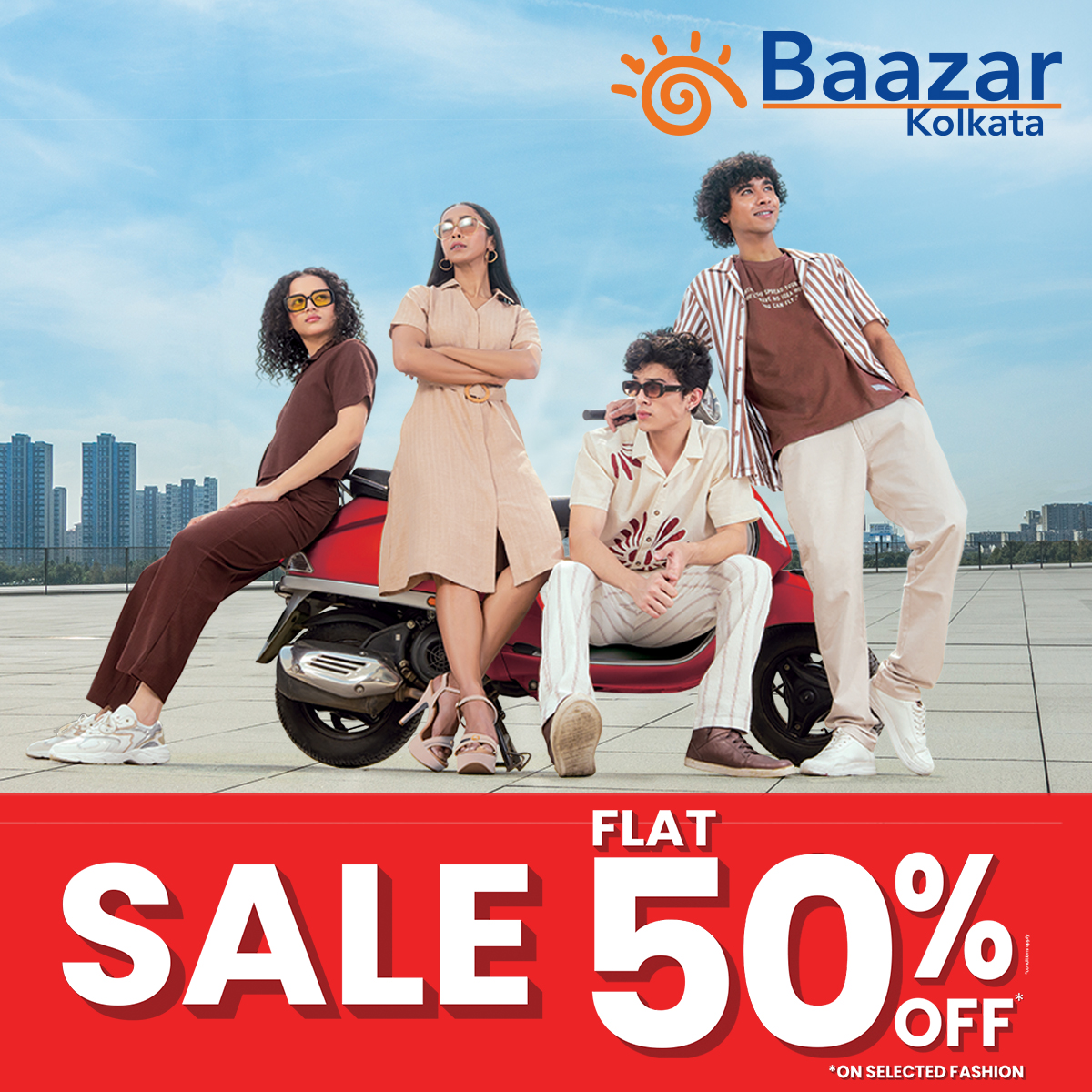 It’s now or never - the biggest sale of the season is on!
Shop your favorites with FLAT 50% OFF only at Baazar Kolkata 🛍️🛒

#fashionforeveryone #fashionsale #wardrobeupdate #affordablefashion #endofseasonsale #eoss #biggestsale #shopandsave #shopnow #BaazarKolkata