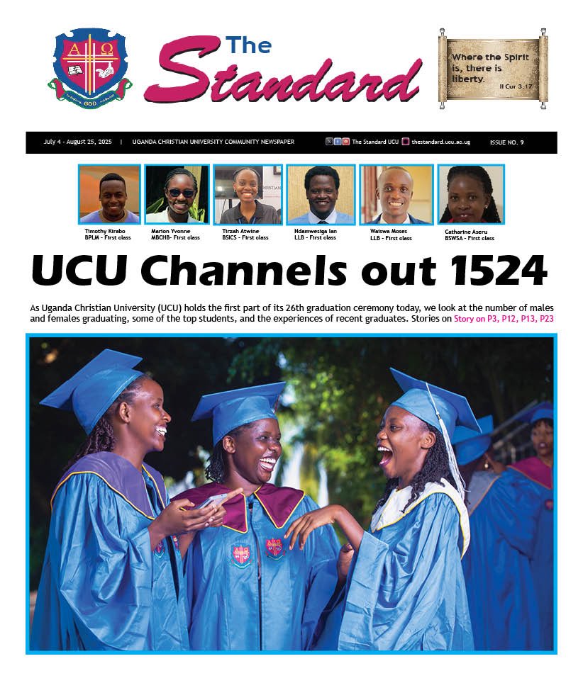 UcuStandard's tweet image. 𝐂𝐨𝐧𝐠𝐫𝐚𝐭𝐮𝐥𝐚𝐭𝐢𝐨𝐧𝐬 𝐂𝐥𝐚𝐬𝐬 𝐨𝐟 𝟐𝟎𝟐𝟓.
𝐎𝐔𝐓 𝐍𝐎𝐖:
UCU Channels Out 1524
Canons Take down Namuwongo
Get your copy of The Standard UCU latest edition NOW!
Available at The Standard Newsroom
📍Words Of Hope Building (Formerly School of Journalism)