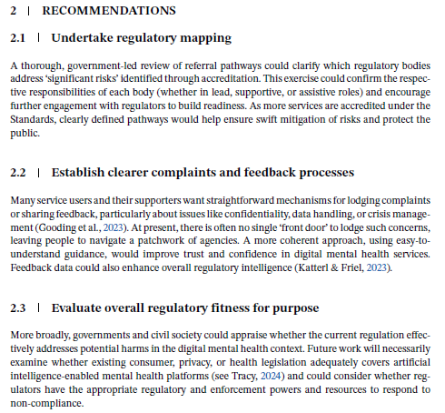 AusJPA's tweet image. ♨️Early View📩
Digital mental health services in 🇦🇺 have grown rapidly, but there is no single regulatory authority dedicated to overseeing all aspects of digital mental health.
@P_Gooding & Grant Pink propose ways to clarify referrals👇
onlinelibrary.wiley.com/doi/pdf/10.111…