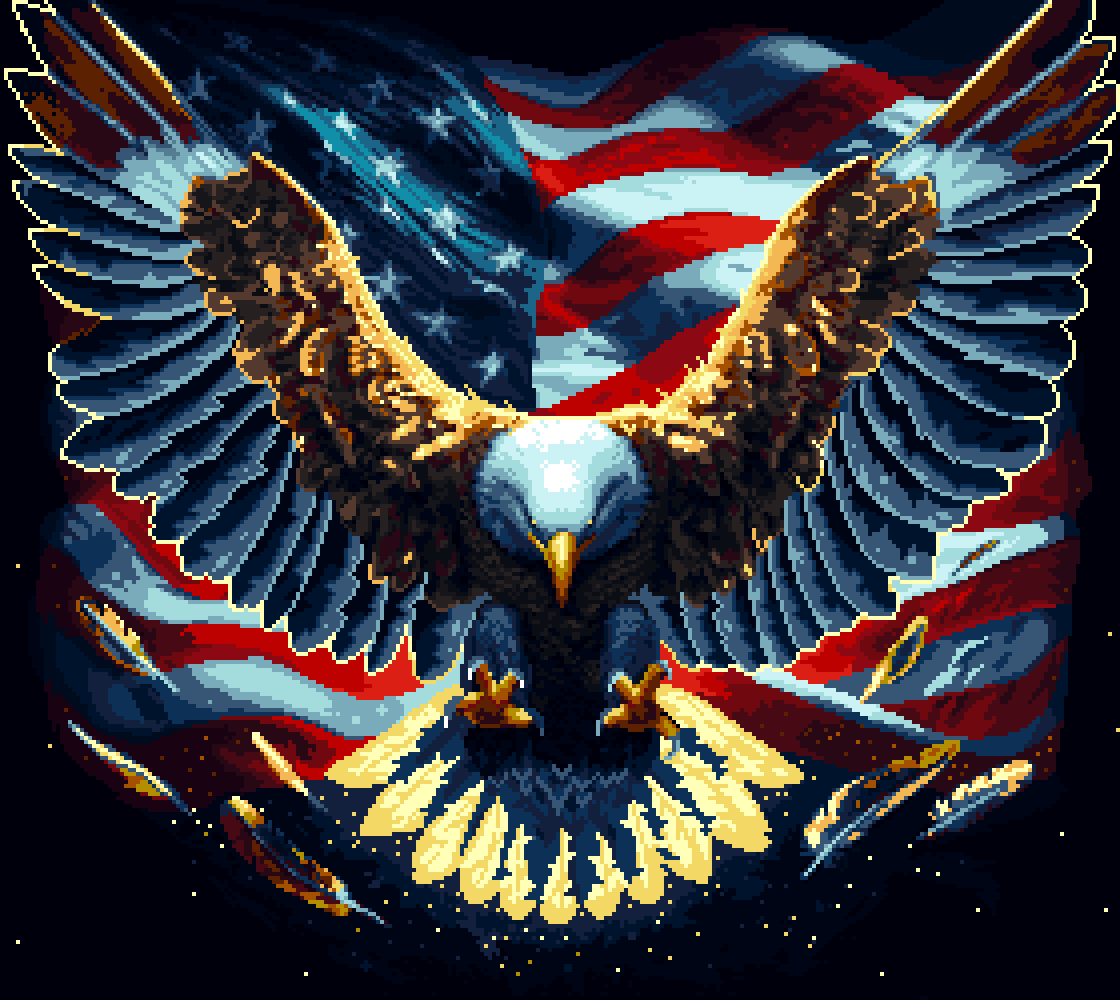 Vicious13337's tweet image. Happy 4th of July!
Celebrating with some digital pixel art.