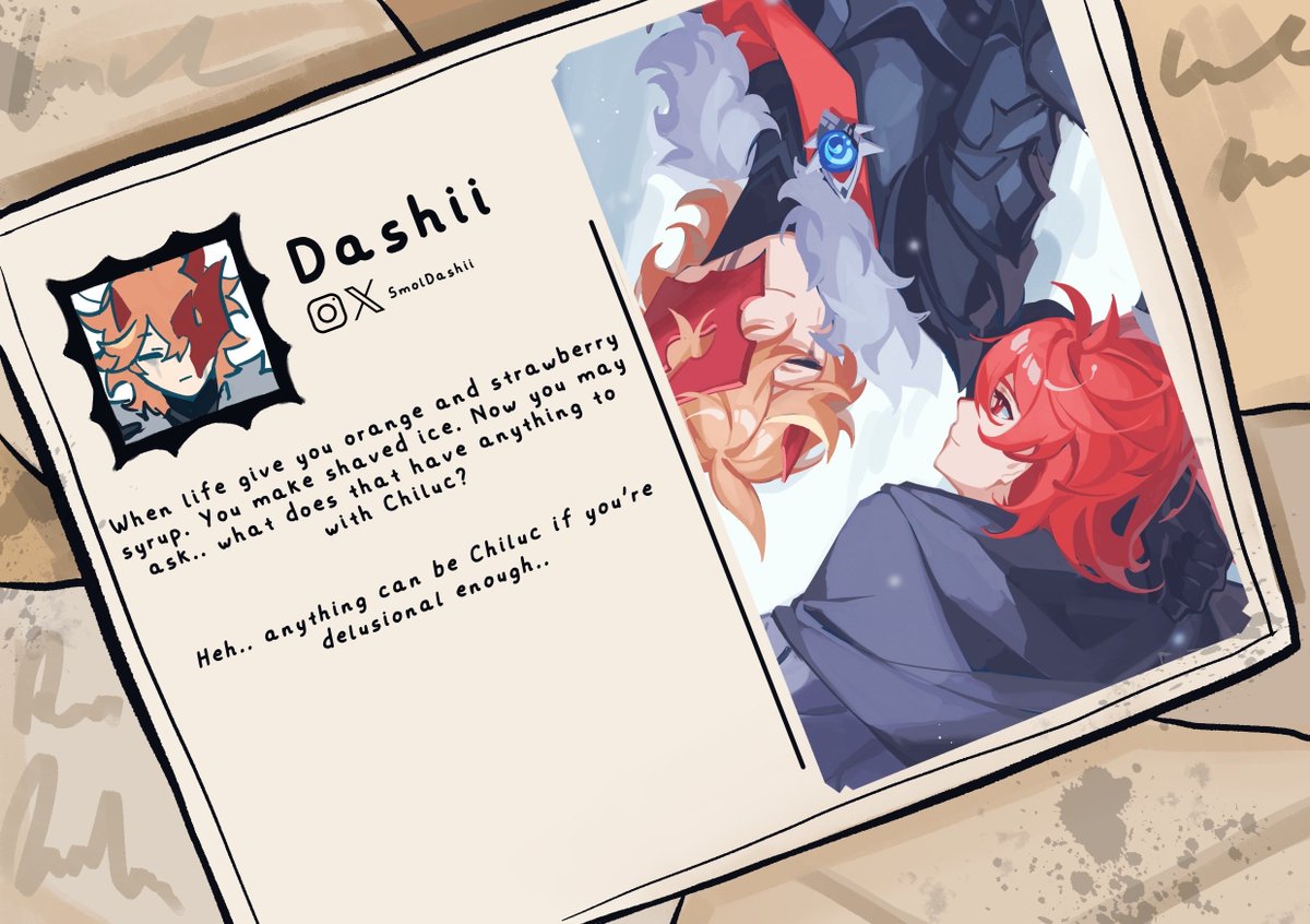 ChiluccZine's tweet image. 🦉 CONTRIBUTOR SPOTLIGHT 🐳
Introducing our artist @smoldashii! Anything can be chiluc if you're delusional enough