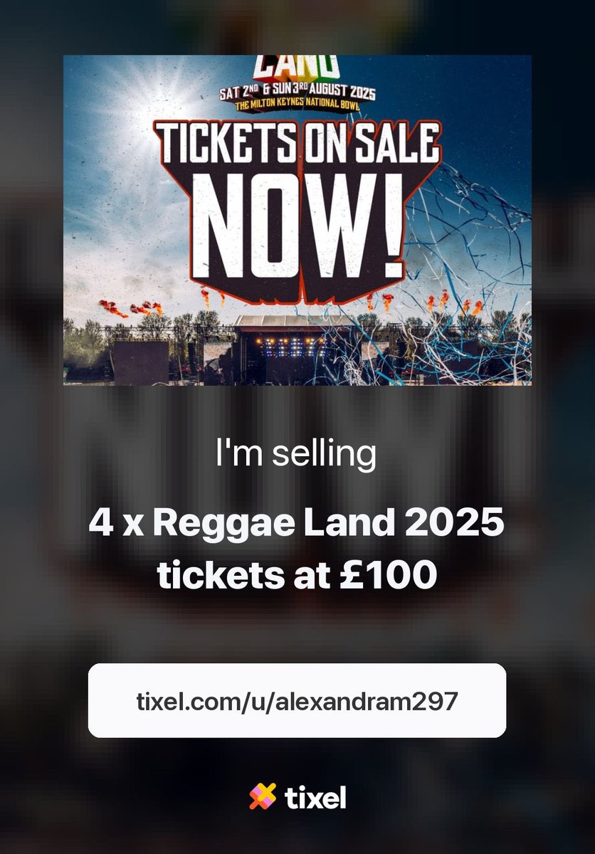 LM_C92's tweet photo. 4 weekend  #reggaeland tickets for sale on tixel https://t.co/eBggS0IsoV